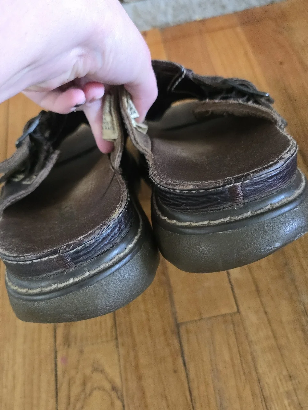 RJ Colt Leather Sullivan Pitstop Chunky Open-Toe Fisherman Sandals Sz 11M 90 Y2k